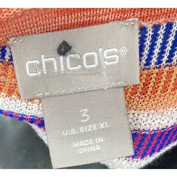 Chicos 3 Extra Large XL Tunic Linen Top Blouse - Picture 7 of 9